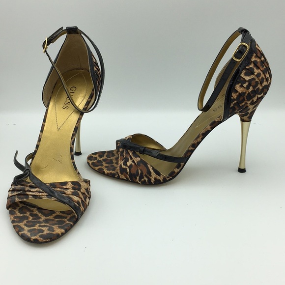 Guess Shoes - Guess leopard gold tip heel stiletto 8